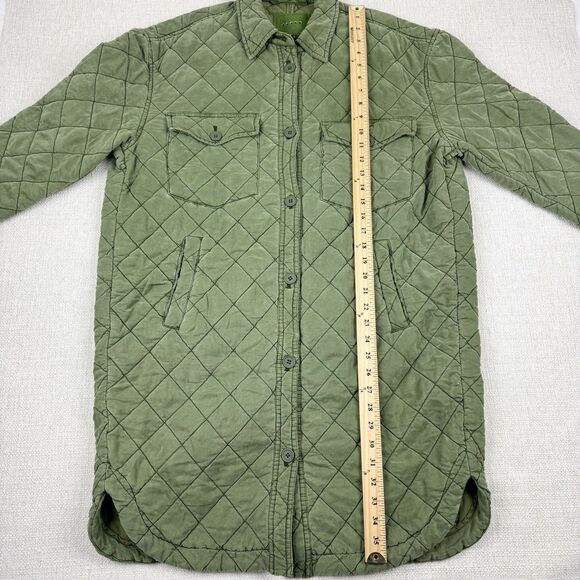 Blank NYC Happy Camper Long Quilted Jacket Women's Green Shacket Large - Picture 14 of 16